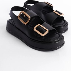 Resim Capone Outfitters Denice Dolgu Topuklu Çift Bantlı Tokalı Kadın Sandalet 