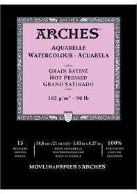 Resim Arches Suluboya Defteri Blok Sıcak Baskı 185 G 15x21 Cm. 15 Yp 