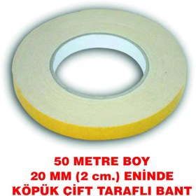 Resim Çift taraflı köpük bant 50 metre uzunlukta (20 mm-2 cm eninde) 