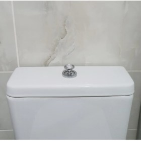 Resim Gümüş Renk Kristal Taşlı Klozet Basma Buton Düğmesi Kulp, Kalp Klozet Kapağı Kulbu Sifon Tuşu 