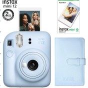 Resim Instax Mini 12 Mavi Fotoğraf Makinesi-10'lu Film ve Laporta Albüm SETI-FOTSI195-S3-10-LA 