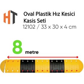 Resim Hayat Trafik Oval Plastik Hız Kesici Kasis Seti 8 metre 