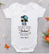 Resim Bitmeyen Kartuş Bk Kids Isimli Sıkıntı Yok Dedem Halleder Tasarımlı Bebek Body Zıbın - Model 1 