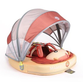 Resim Mambobaby Aslan Desen Emniyetli Gölgelikli Ve Ayak Destekli Bebek Yüzme Simidi 