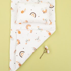 Resim Alt Açma Matı ve Yastık - Turuncu Gökkuşağı 