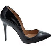 Resim MADİVA Siyah Rugan 10 Cm Topuklu Stiletto Ayakkabısı 