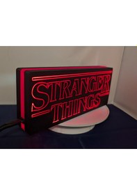 Resim Sincara Home Stranger Things Logo Gece Lambası / Light Box Kırmızı 