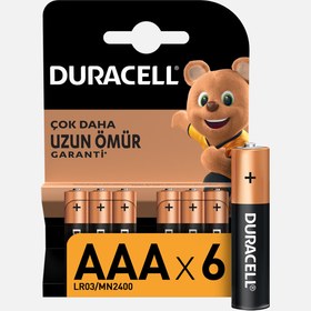 Resim Duracell Basic İnce Kalem Pil 6'Lı AAA 