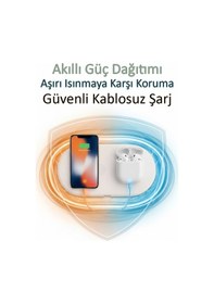 Resim 3 Ü 1 Arada Kablosuz Şarj İstasyonu Telefon Akıllı Saat Kulaklık Type-c Hızlı Şarj Destekli 