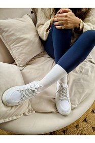 Resim İnan Ayakkabı Kadın Spor Ayakkabı Beyaz Keten Sneakers Ve Spor Ayakkabı 