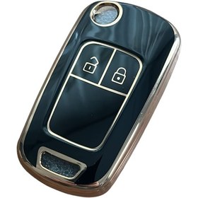 Resim Autohan Keys Astra J, Corsa D, Corsa E, Insignia, Mokka, Meriva Için Akıllı Anahtar Kutusu, Siyah Altın, 2 Düğmeli Anahtar Kılıfı 