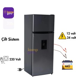 Resim Çift Sistem Cool Life 235 Litre 12/24/220 V Sebilli Antrasit-Blue Buzdolabı 