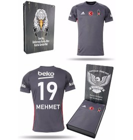 Resim Beşiktaş Orijinal Kişiye Özel Kadın Forma BJK Kartal Baskılı Ahşap Kutulu 