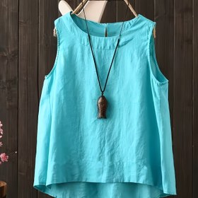 Resim Kadınlar için Rahat Kolsuz Yaka Tank Top - Canlı Yeşil, Bol Kesim, Dokulu Kumaş, İlkbahar/Bahar/Sonbahar Modası Temel, Makine Yıkanabilir Polyester, Yaz Üstü | Şık Günlük Giyim | Parlak Dokulu 