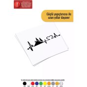 Resim Kalp Ritmi ve Kamp - Araç, Oto, Laptop, Duvar Uyumlu Sticker 80*40 cm 