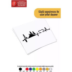 Resim Kalp Ritmi ve Kamp - Araç, Oto, Laptop, Duvar Uyumlu Sticker 80*40 cm 