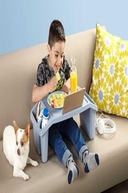 Resim Mavi Çok Amaçlı Çocuk Hobi Masası Laptop Sehpası 
