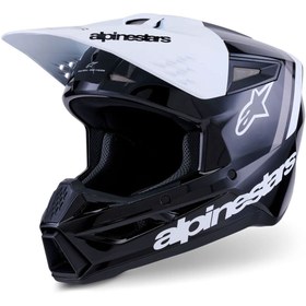 Resim Alpinestars SM3 Radium Off-Road Kaskı Siyah Beyaz Gri 