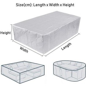 Resim Gümüş Kare Veranda Mobilya Örtüsü, Suya Dayanıklı Dış Mekan Mobilya Örtüsü, Rüzgar Geçirme Toz Geçirmez, Uv'ye Bahçe Aks. 56958850 Gümüş 