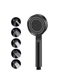 Resim Turbo Duş Başlığı, Yüksek Basınçlı El Duşu, 5 Fonksiyonlu Duş Başlığı Siyah 