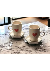 Resim 2'li Kalpli Fincan Seti 