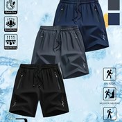 Resim 3 adet Erkek Hızlı Kuruyan Atletik Şort - Rahat Bağcıklı Bel, Nefes Alabilen Polyester, Düz Renkler (Siyah, Mavi, Koyu Gri), Yaz Spor Salonu, Eğitim ve Rahat Kıyafet için İdeal 