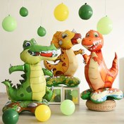 Resim 3 adet/paket, küçük tabanlı Jura dinozor seti alüminyum film balonlar, Jura dinozor temalı parti, doğum günü, yıl dönümü, parti dekorasyon malzemeleri, yaratıcı dekorasyon malzemeleri 