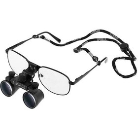 Resim Mikrocerrahi Loupes Büyüteç Gözlük 2.5x420 Değişken Pupil Siyah Metal Çerçeve Doktor Gözlük 