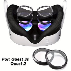 Resim Meta Quest 3S/Quest 2 için VR Gözlük Aksesuarları Miyop Lens, Çizikleri Önleyen Koruyucu Kapak, Kolay Takılabilir ve Çıkarılabilen Manyetik Çerçeve 