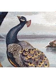 Resim Hayvan Serisi-09 Dokuma Goblen Kumaş-Tavus Kuşu Çift 