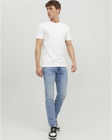 Resim Jack & Jones Bisiklet Yaka Basic Tisört-Organic 12156101 Beyaz 