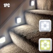 Resim 1 adet 6-LED Hareket Sensörlü Işık, Pil ile Çalışan Kablosuz LED Adım Gece Işığı, Dolap, Hol, Merdiven, Dolap, Mutfak için - İç Mekan Kullanımı, Pil Dahil Değil, İç Mekan Aydınlatması | Modern LED Işık | Pil ile Çalışan Işık, Yatak Odası için LED Işıklar 