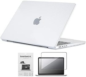Resim Codegen Apple 14 Macbook Pro M1 A2442 Beyaz Carbon Fiber Dizayn Kılıf Koruyucu Kapak+Film 