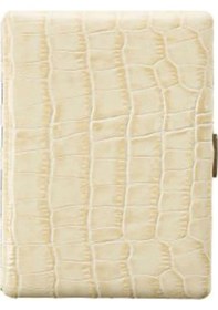 Resim Pearl Japan Cosmos Deri Uzun Sigara Tabakası Croco Beyaz 9lu 