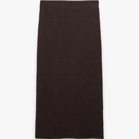 Resim Koton Yüksek Bel Slim Fit Midi Kalem Etek Kahverengi 5sal70021ık Kahve 