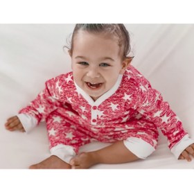 Resim GÖKÇECİK TEKSTİL Salaş Oversize Bebek Tulum Pijama Fuşya Yıldızlı 