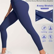 Resim Kadınların Yüksek Bel Elastik Yoga Pantolonları - Sıkıştırma, Esnek ve Rahat Fitness, Koşu ve Günlük Giyim için - Düz Renk Tasarımı, Egzersiz Pantolonları| Yüksek Bel Tayt| Esnek Kumaş 
