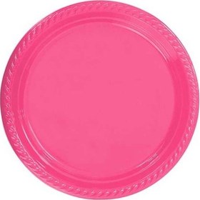 Resim Fuşya Plastik Tabak 22 cm 