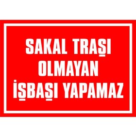 Resim izmirdenet Sakal Traşı Olmayan Işbaşı Yapamaz Kendinden Yapışkanlı Etiket 17,5 X 25 Cm 