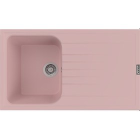 Resim Polex Cristalüx Granit Evye P-02 Pembe Tezgah Altı Ve Tezgah Üstü Mutfak Evyesi 85x49.5 CM 