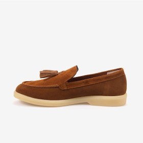 Resim Kemal Tanca Kadın Kauçuk Tabanlı Süet Loafer 15001 Taba 
