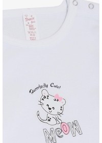 Resim Breeze Kız Bebek Çıtçıtlı Zıbın Body Sevimli Bebek Kedicik Baskılı 9 Ay-3 Yaş, Beyaz-beyaz Beyaz 