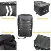 Resim Maoyaya Motosiklet Su Geçirmez Pu Deri Raflı Arka Çanta, 8l, Yağmur Kapaklı Siyah 