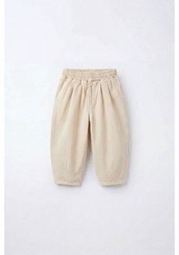 Resim Magu Çocuk Ekru Oversize Lastikli Bel Pantolon 