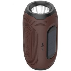 Resim Yaozixa Zealot A4 Güneş Enerjili Bluetooth 5.0 Hoparlör - Dış Mekan İçin 8 Saat Çalma Süresi, Canlı Bas, Taşınabilir Işık Fonksiyonu, Kahverengi 