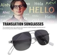 Resim Akıllı gözlük, AI - mikrofonlu çeviri gözlüğü, gerçek zamanlı video çevirisi, polarize Bluetooth güneş gözlüğü, 100'den fazla dil, müzik çağrısını destekler, Beyaz 