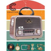 Resim Kahverengi Eskitme Nostalji Tasarımlı Bluetooth Radyo Fm, Sd Kart, Aux 01972 