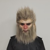 Resim Halloween Cosplay için Lateks Maymun Kral Maskesi - Gerçekçi Beyaz ve Altın Makyaj, Detaylı Kürk Dokusuyla Siyah Kostüm, Tiyatro Performansları ve Temalı Partiler için Mükemmel, Gerçekçi Makyaj, Halloween Kostümü | Detaylı Mask Tasarımı | Gerçekçi Makyaj, Halloween Kostümü Aksesuarları 