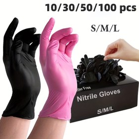 Resim 10/30/50/100 adet Dayanıklı Nitril Eldiven - Su Geçirmez, Elastik ve Tekrar Kullanılabilir, Ev Temizliği, Mutfak, Banyo, Araba Yıkama için İdeal - Tıbbi Olmayan Steril Eldivenler, Mutfak Eldivenleri|Elastik Fit Eldivenler|Dayanıklı Eldivenler, Mutfak Eldivenleri 