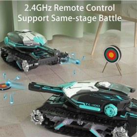Resim 2.4ghz Uzaktan Kumandalı Şarjlı 4WD Paletli Su Bombası Atan Rc Savaş Tankı 